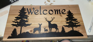 Deer welcome sign