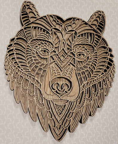 Red Oak Layered Mandala Bear